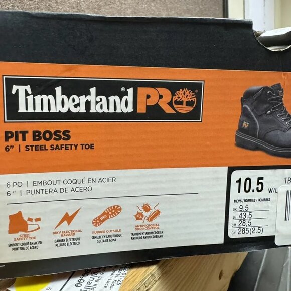 Timberland Pro Mens Pit Boss Steel Toe Work Boot Black Size 10.5Wide main image 6